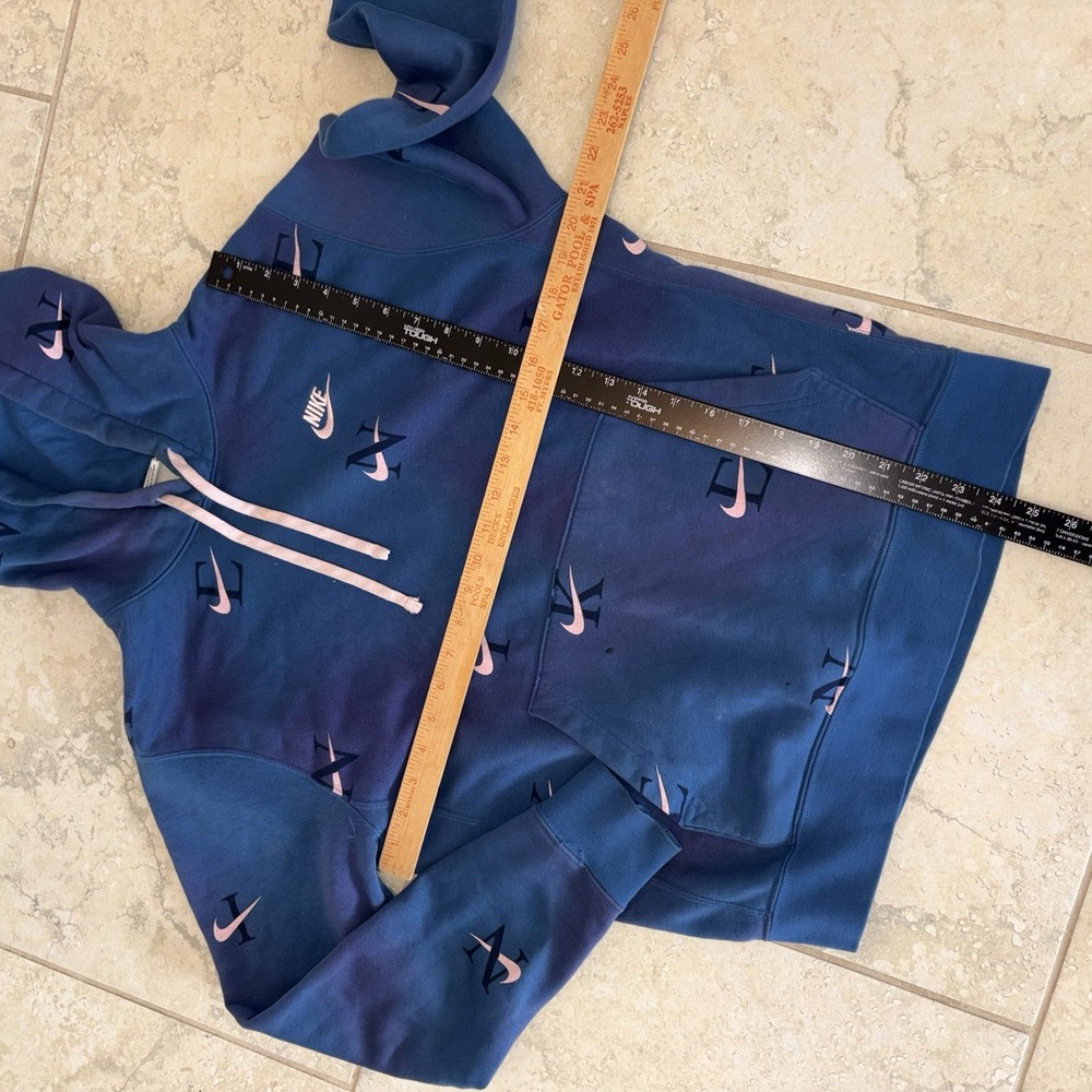 Nike Hoodie Mens small Blue Club Fleece Allover Print Pullover DZ3046-407 Spots - Picture 3 of 6